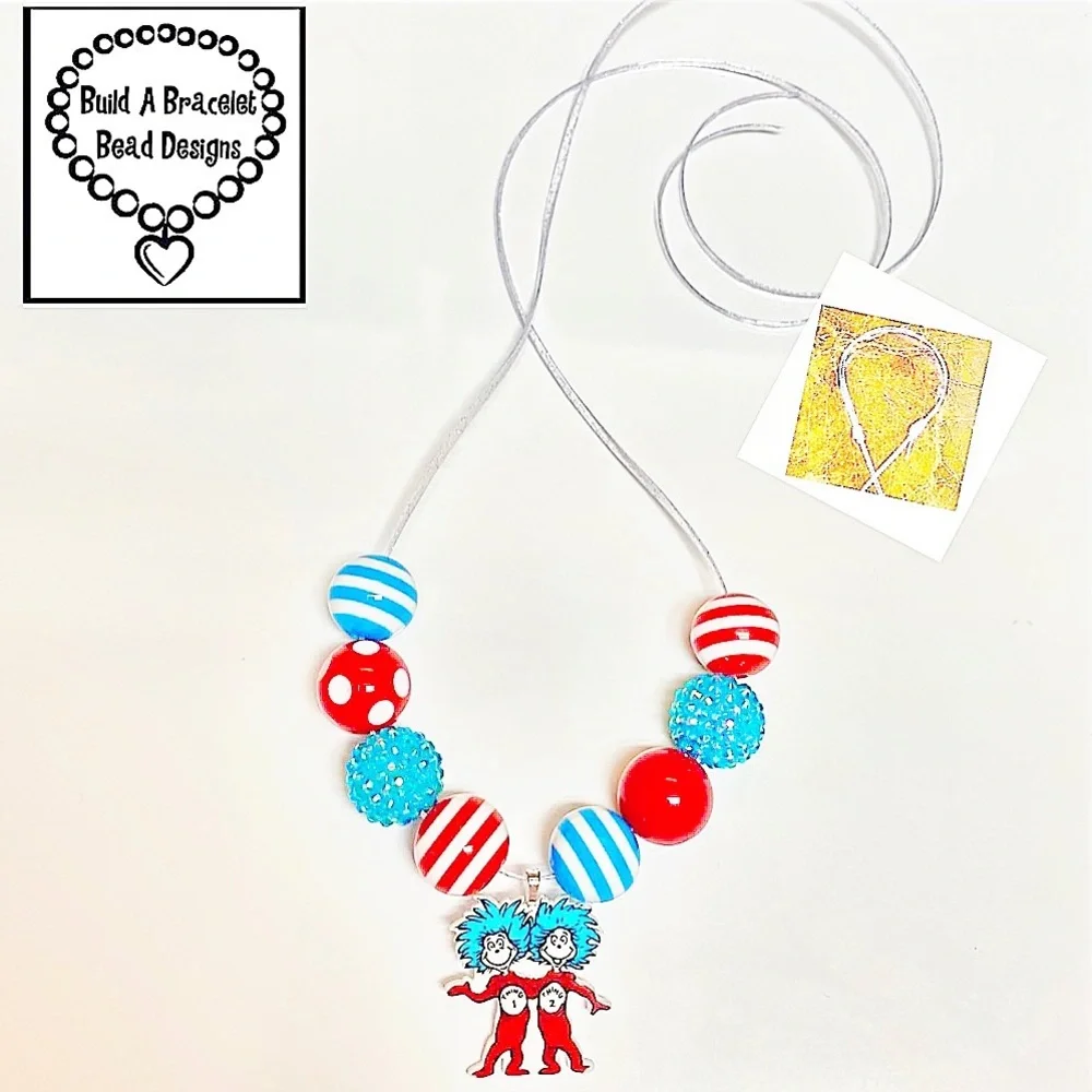 Thing 1 & 2 Dr. Seuss Adjustable Necklace
